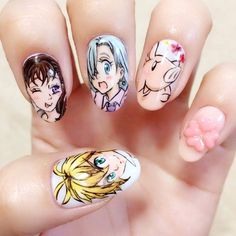 Naruto Nails, Anime Nail Art, Halloween Nail Art Tutorial, Toenail Art Designs, Kawaii Pfp, Anime Nail, Kawaii Nail Art, Moon Nails, Anime Nails