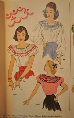 Embroidered Stitches, Vintage Clothes Patterns, Entertaining House, Seam Allowance, Fashion 1950s, Retro Mode, 1930s Fashion