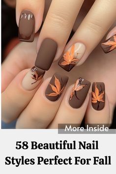 Copper Nail Art, Brown Nail, November Nails, Smink Inspiration, Blush Nails, White Nail Designs, Vacation Nails, Thanksgiving Nails