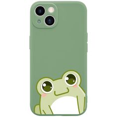 a green phone case with a cartoon frog on it