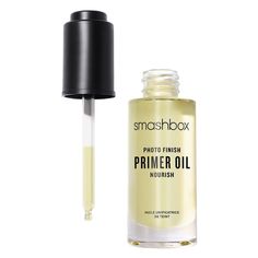 Photo Finish Hydrating Primer Oil Nourish - Smashbox | Sephora Smashbox Photo Finish Primer, Flawless Makeup Application, Raspberry Seed Oil, Skin Prep, Apricot Kernel Oil, Face Primer, Makeup Application