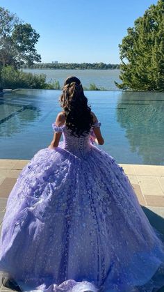 Lavender Princess 3D Flowers Sweetheart Quinceanera Dresses Ball Gown – formalgowns