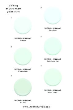 the different shades of green paint