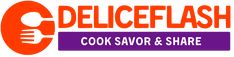 the deliceflash logo is shown in purple and orange