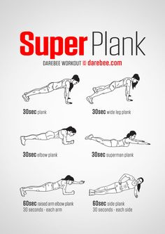 the super plank workout poster shows how to do it