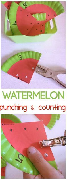 paper plate watermelon counting and counting game