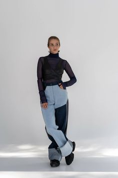 The jeans are flat from the hip with a high fit at the waist, made of denim of two colors and black vegan leather. Two side pockets, two rear overhead pockets with tuned reflective elements. At the bottom is a wide turn, which can adjust the length of the trousers.Product Specifications:The product is 1 meter to 1.2m long.Leg width at the bottom for size S: 27 cm / 10,6 inSeason: Spring/Fall/WinterModel height: 175 cm, wearing size S.Composition: 100% CottonCare: Machine wash 30°C (be sure to turn the product inside out). Spin 600-800 rpm. Do not tumble dry. Do not use chlorine bleaches or stain removers. Ironing: high temperature, seamy side.Size Guide, inches:XS: Waist 24,4-26 in, Hips up to 37,4 inS: Waist 26,8-28,4 in, Hips up to 40,2 inM: Waist 28,7-29,6 in, Hips up to 41,7 inSize Gui Turn Up Jeans, Stain Removers, Hip Ups, Black Vegan, The Jeans, Fast Fashion, Straight Jeans, Fashion Models, Vegan Leather