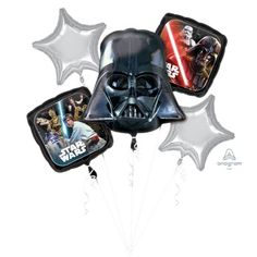 star wars foil balloons with darth vader on them