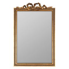 an ornate gold framed mirror on a white background