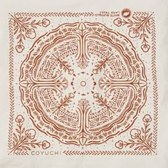 a brown and white paper with an intricate design on it