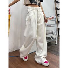 M-210-03 Wide Leg Baggy Jeans, Dance Pants Hip Hop, Sweat Shorts Men, Cream Pants, Dance Pants, Jeans Fabric, Tactical Pants, Solid Color Shirt, Outdoor Jacket