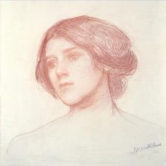 a pencil drawing of a woman's head