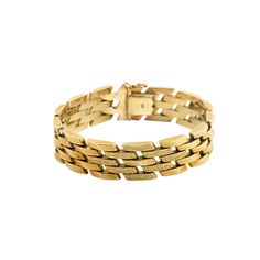 Behold the dazzling and luxurious 14k Gold Chainmail Link Bracelet, a testament to the timeless elegance and opulence of fine jewelry. Each link in this mesmerizing bracelet is meticulously crafted from lustrous 14k gold, seamlessly interlocking to form a fluid and graceful chainmail pattern that drapes elegantly around the wrist.  The intricate design on the links of this bracelet are a stunning display of artistry and craftsmanship. Each link is flawlessly connected to the next, creating a smo Brass Jubilee Link Bracelet, Gold-tone Jubilee Chain Link Bracelet, Luxury Brass Chain Link Bracelet, Gold Chainmail, Luxury Gold-tone Link Bracelets, Gold-tone Chain Link Brass Bracelet, Chainmail Patterns, Chain Mail, Intricate Design