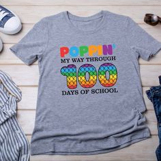 100 Days of School Shirt, 100 Day Shirt, 100th Day Of School Celebration, Student Shirt,Back to School Shirt, Gift For Teacher PRODUCT DETAILS -Solid colors: 100% Cotton. (Breathable, absorbent of moisture, chemical-free) -Heather colors: 52% Cotton + 48% Polyester. HOW TO ORDER  1-Select the preferred STYLE, SIZE, and COLOR of the shirt. 2-Customize the design by adding your own text if desired. 3-Click "Proceed to Check Out" to finalize your order. PROCESSING TIME - Processing Time: 1-3 days - 100 Days Of School Pom Pom Shirt, Unicorn 100 Days Of School Shirt, 100 Days Of School Shirt For Paraprofessionals, 100 Days Of School Sublimation, My Teacher Survived 100 Days Of Me Shirt, School Celebration, 100 Days Of School, 100th Day, School Shirts