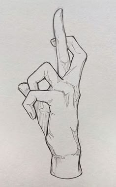 a drawing of a hand making the v sign