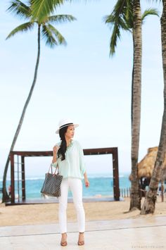 white jeans mint petite top Royalton Punta Cana, Long Black Wool Coat, Dressing Your Truth Type 2, Goyard Tote, Punta Cana Resort, Extra Petite, Fashion Style Tips, Black Wool Coat, Dressing Your Truth