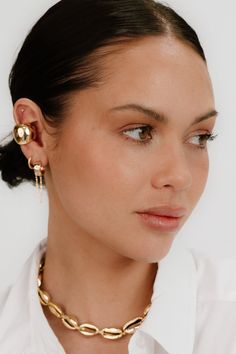 18k gold plated CZ Double piercing style Gold Teardrop Huggie Earrings In Cubic Zirconia, Gold Teardrop Huggie Earrings With Cubic Zirconia, Gold Plated Single Ear Cuff Fine Jewelry, Classic Gold Pierced Ear Climbers, 14k Gold-filled Earrings With Plating, Gold 14k Gold-filled Plated Earrings, Gold-plated 14k Gold-filled Earrings, Pierced Yellow Gold Plated Ear Climbers, Pierced Yellow Gold-plated Ear Climbers