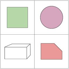 four different shapes are shown in the shape of squares, rectangles and cubes