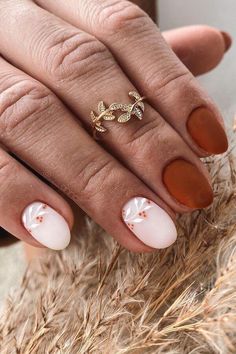 Elevate your Thanksgiving festivities with the best short Thanksgiving nails. From classy abstract Thanksgiving nail art to easy gradient multicolor Thanksgiving nail designs, get inspired for the best festive nails this November!  ... more Pastel Nails With Design, Builder Gel Nails Design Fall, Cute Short Thanksgiving Nails, Fall Nail Short Nails, Fall Inspired Nail Designs, Cute Nail Ideas Fall, Fall Thanksgiving Nails Short, Thanksgiving Short Nail Designs, Milky White Fall Nails