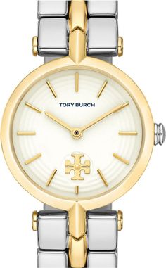 Tory Burch The Kira Two-Tone Bracelet Watch, 30mm | Nordstrom Elegant Watch, Round Watch, The Minimalist, Two Tone Watch, Womens Watches, Bracelet Watch, Tory Burch, Two Tone, Wedding Decorations