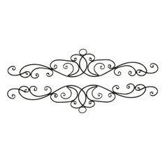 two decorative scroll designs on a white background