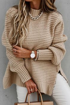 Long Sleeve Tops For Women, Sweaters Short, Graduation Outfits, Basic Sweaters, Oversized Knitted Sweaters, Summer Concert, Beach Casual, Knit Style, Winter Mode