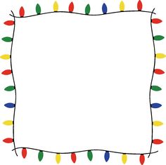 a square frame with christmas lights around it on a white background, in the shape of a rectangle