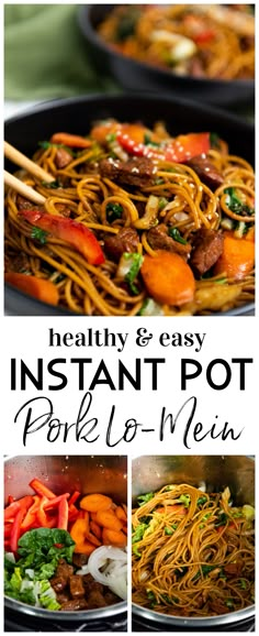 healthy and easy instant pot pork lo mein