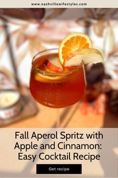 the fall aperol spritz with apple and cinnamon easy cocktail recipe