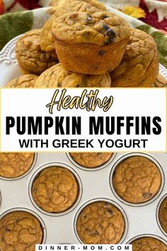 healthy pumpkin muffins with greek yogurt