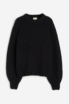 Dark Academia Black, Fitted Jumper, Extra Long Sleeves, Black Sweater, Wool Blend Sweater, Soft Wool, Dark Academia, Soft Knits, Extra Long