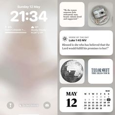 an image of a calendar with the date and time for each month on it's screen