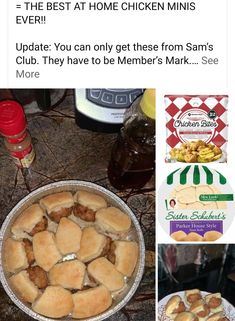 some food is sitting in a bowl on the table and there are pictures of them