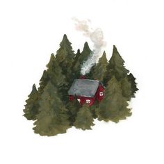 The Woods Illustration, Cozy Illustration, Home In The Woods, Illustration Children, 달력 디자인, الفن الرقمي, Live Alone, Cottagecore Art, Gouache Illustrations