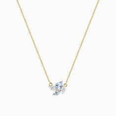 Ecksand's Aquamarine and Diamond Pendant Necklace in 18k Yellow Gold Unique Diamond Necklace, Aqua Marine, Diamond Pendant Necklace, Recycled Gold, Jewelry Inspo, Diamond Cut, Timeless Classic, Diamond Pendant, Chain Length