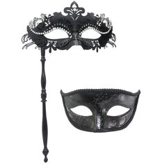 PRICES MAY VARY. Package Includes: 2 masks,Masquerade Mask with Holding Stick, one is metal with lace edging sequins, the other is plastic with lace edge Size: Metal: W 20cm* H 10 cm/ 7.9”*3.9”; Plastic: W17cm * H 8cm/ 6.7”*3.1” One size fits most. Comfortable, Lightweight, Universal-fitting design. No flaking of paint, no messy excess glue residue, and no discoloration The plastic mask can be hand adjusted for a better fit and with the straps to keep in position. The metal one is made with ligh Couples Masquerade Masks, Mardi Gras Masks, Venetian Masquerade Masks, Plastic Mask, Halloween Costume Mask, Christmas Carnival, Venetian Masquerade, Masquerade Masks, Costume Masks