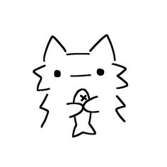 a black and white drawing of a cat