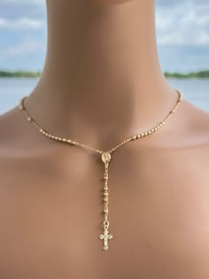 Gold Filled  Rosary Necklace * Gold Rosary * Catholic Jewelry *Confirmation* Anniversary Gift * Dainty Necklace * 18K Gold Filled * Handmade Gold Catholic Jewelry, Gold Necklace Cross, Gold Rosary Necklace, Ethereal Jewelry, Rosary Jewelry, Gold Rosary, Silver Bracelets For Women, Catholic Jewelry, Rosary Necklace