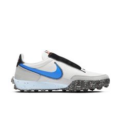 Nike Womens WMNS Waffle Racer Crater 'Photon Dust Blue' Summit White/Photon Dust/Black/Photo Blue CT1983-100 Nike Waffle Racer, Nike Waffle, Black Photo, Nike Womens, Waffles, Nike Women, Nike, Sneakers, Blue