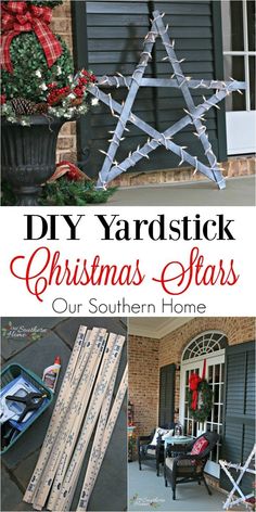 diy yard stick christmas stars are an easy way to decorate your home for the holiday season