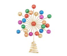 a christmas tree decoration with multicolored balls in the shape of a snowflake