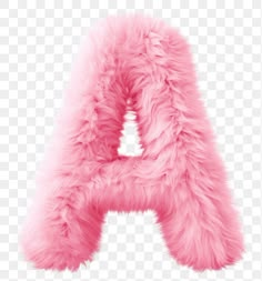 pink furry letter on transparent background png