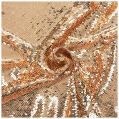 an orange and silver sequinized fabric