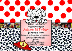 a birthday party with polka dots and a dog on it's back, is shown