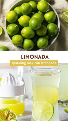 limes and lemonade are the ingredients for this drink