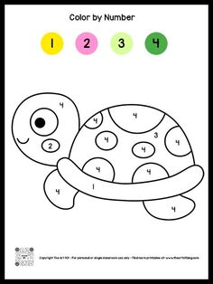 the color by number turtle with numbers on it