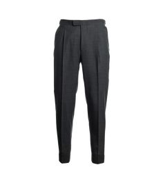 Our charcoal gray tropical wool pants are an essential for your spring and summer wardrobe. Elegant Gray Wool Pants, Elegant Gray Wool Bottoms, Semi-formal Gray Tapered Leg Pants, Gray High-waisted Dress Pants For Business Casual, Tailored Gray Bottoms For Tailoring, Classic Gray High-waisted Dress Pants, Elegant Gray Bottoms With Pressed Crease, Gray Wool Pants With Welt Pockets, Semi-formal Gray Straight Leg Pants