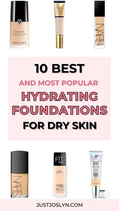 Looking for the best hydrating foundation for dry skin? Check out this list of the best foundations for dry skin. Whether you’re looking for full coverage foundations for dry skin or a drugstore foundation, you will find the best dewy foundations for a flawless radiant finish. Best Hydrating Foundation, Hydrating Foundation Dry Skin, Foundation Dry Skin, Foundations For Dry Skin, Best Foundation For Dry Skin, Nars Sheer Glow Foundation, Dewy Foundation, Foundation For Dry Skin, Best Foundations