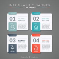 info graphic banner with four options