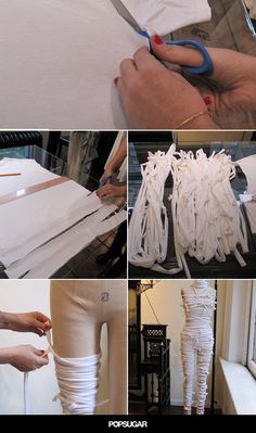 there are pictures of different things made out of toilet rolls and paper towel roll strips